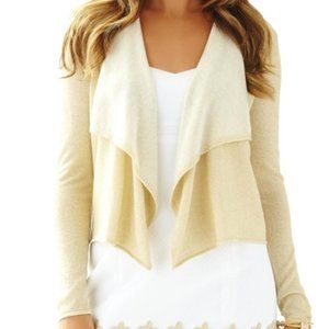 NWOT Lilly Pulitzer Gold Metallic Colony Cardigan